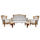 French Furniture of Indonesia sofa gold leaf painted.