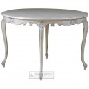French Furniture White Carved Round Dining Table 