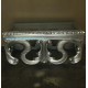  French furniture Coffee Table with silver leaf painted color.