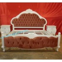 French Furniture Provincial of Bed Upholstery White Painted Indonesia